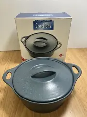 Creations by Corning 2.5 Qt Round Covered Casserole Denim Blue New In Box
