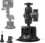 Suction Cup Mount Comptible with Gopro Hero, X2 X3 Go 3 DJI Action 3 4 Most Action Camera - Suction Mount Bracket 360 Degree Rotation Ball Head with 1/4" Thread