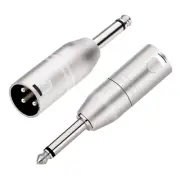 Quarter Inch to XLR Mono Adapter Set for Unbalanced Audio