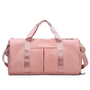 30L Gym Duffel Bags Large Travel Bag Waterproof Fitness Shoes Compartment Pink