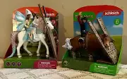 Set 2 Schleich Bayala Farm World Fairy Unicorn 70569 Bull Rider 72120 Cowboy Lot