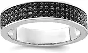 [JewelryWeb] 925 Sterling Silver and CZ Simulated Diamond Brilliant Embers Ring Size 6 5mm Wide Band Style-Ring for Women