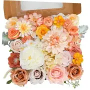 Senseya Artificial Flowers Combo Silk Roses, Peonies, Dahlias with Champagne