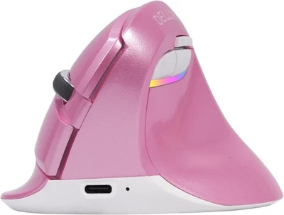 M618MINI-Pink Ergonomic Mouse Wireless, Rechargeable Mini Vertical