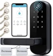 Smart Lock, Keyless Entry Door Lock, Smart Door Lock, Smart Lock for Front Door, Door Lock with Keypad, Fingerprint Door Lock, Biometric Door Lock, Digital Door Lock (Black)