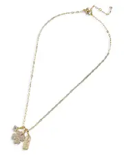 Baublebar Crystal & Heart Cluster Pendant Necklace in Gold Tone, 18-20