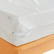 Waterproof Zippered Plastic Mattress Protector Encasement, Vinyl Mattress Bed Cover Proof (King Size)