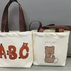Canvas Mini Handbags Cartoon Lunch Bag Fashion Storage Bags Picnic