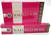 Vijayshree GOLDEN NAG RED ROSE Incense - Bulk 1 Box (12 Packets)