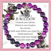 [ivyAnan Jewellery] ivyanan Inspirational Raccoon Gifts for Women Unique Raccoon Agate Stone Bracelets for Girls Lucky Raccoon Jewelry for Raccoon Lovers