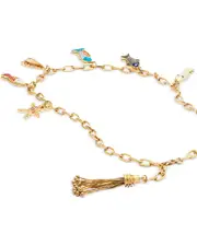 Aqua Mixed Fish Charm Necklace in Gold Tone, 20 - Exclusive