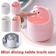 Cute Desktop Trash Can Kids Mini Garbage Can with Lid Desk Waste Bin For Be P5T7