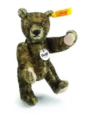 New German Steiff Tippe Olive Green Mini Stuffed Mohair Jointed Teddy Bear