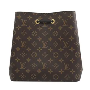 Louis Vuitton LV M44020 Neonoe 經典Monogram肩斜水桶包.黑