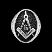 925 Sterling Silver Masonic ring, Square and Compasses Ring, Size 7.5 Ring,...