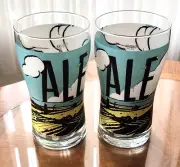 NEW Crate & Barrel ALE BEER Glasses Krosno Poland Countryside 20 oz Lager Pint