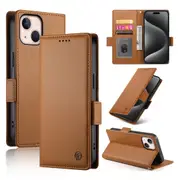 Wallet Case for IPhone 13 Mini,Slim Protective Shockproof Case With Card Holder,Premium PU Leather Kickstand-Brown