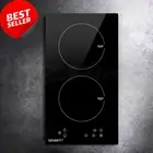 Induction Cooktop Ceramic Glass 2 Zone Touch Control Portable