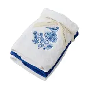 3pc Pilbeam Living Chinoiserie Face Washer Bath Soft Cloth Hand Towel Set Cotton