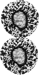 Mikinona Women's Quick-drying Hair Mask Cap Self Heating Reusable Bath Cap Elastic for Long Hair Double Layer Waterproof Anti-static 2 Pack