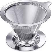 Pour over Coffee Dripper, Slow Drip Paperless Coffee Filter, Stainless Steel