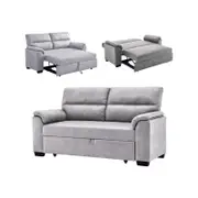 Foret 2 Seater Sofa Bed Pullout Futon Lounge Couch Padded Comfort Fabric Grey