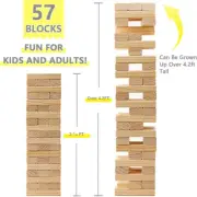 Jungle Gym Kingdom Giant Wooden Tumble Tower - 57 Blocks with 1 Dice and Case