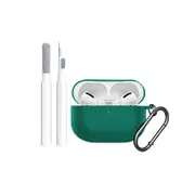 AirPods Pro Case Cover Soft Silicone Skin Case with Cleaner kit and Keychain-Green