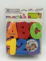 Munchkin 36 Piece Bath Letters and Numbers Set Foam Multi Color New Sealed