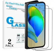 [2-PCS] Screen Protector for Google Pixel 9 Pro Fold Tempered Glass, Fingerprint Compatible (8.0")