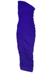 Norma Kamali Diana One-shoulder Stretch-jersey Midi Dress - Bright Blue - M (UK12 / M) M (UK12 / M)