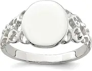 [JewelryWeb] 925 Sterling Silver Solid Polished Signet Ring Band Style-Ring for Women