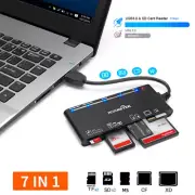 Memory Card Reader Mini 7-IN-1 USB 3.0 5GB High Speed CF XD SD MS SDHC Adapter