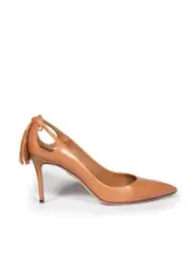 Brown Leather D’Orsay Tassel Heels