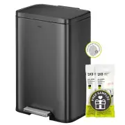 EKO Madison Matte Black 50 Liter/13.2 Gallon Step Trash Can with Inner Liner