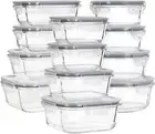 Glass Food Storage Containers with Lids 24 Piece Meal Prep Containers Airtigh...