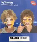 AFL MY TEAM FACE ADELAIDE CROWS REMOVABLE FACE PAINT TEAM COLOURS FULL FACE