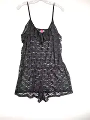 Cosmopolitan Lace Romper Size XL Black Beach Cover Or Nightwear