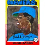 Hank Aaron Original Acrylic on Canvas 18x24 by Sergio Santos @ElSantosWorld