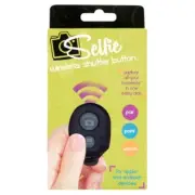 Selfie Wireless Shutter Button for Apple & Android Devices 30 Ft Distance Black