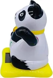 SOESFOUFU Solar Powered Panda Figurine Car Ornament Adorable Shaking Head Dashboard Decor for Vehicles Cute Animal Accessory Durable Handpainted Design for Fun Whimsical Interior