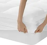 Thick Mattress Topper 120 x 200 cm 5 cm High, Microfibre Mattress Topper with Deep Pockets, Soft Quilted Mattress Protector, Mattress Topper - Breathable and Machine Washable