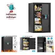 Digital Security Safe Box with Removable Shelf - Fireproof & Waterproof Design