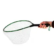 Snowbee Trout Fishing Landing Net With Magnetic Release Rubber Mesh #Small (25")