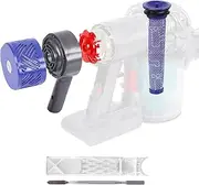 Motor Rear Cover + Pre&Post HEPA Filter Set Compatible with Dyson V6 DC58 DC59 DC62 DC72 DC74 SV03 SV04 SV05 SV06 SV07 SV08 SV09 Vacuum Cleaner Upgrade Filter Replacement Parts