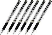 Uni-Ball Signo UM-153 Gel Ink Rollerball Pen, 1.0mm, Broad Point, Black Ink, Pack of 6