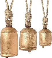 Shabby Chic Rustic Hanging Jingle Bells Set of 3, Vintage Cow Bells, Metal Christmas Tree Decor, Home Decor Gifts