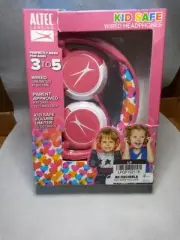 Altec Lansing Kids Pink Over-Ear Headphones with Volume Limiter