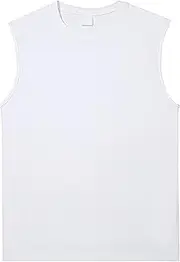 [VgueElegc] Men's Heavy Weight Crew Neck Tank Top Crew Neck Wash Tank Tops for Men Male Muscle Big & Tall Sleeveless Shirts