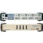 ATEN CS1784A 4 Port USB 2.0 / DVI Kvm Desktop Switch With Audio One USB Console Controls Four